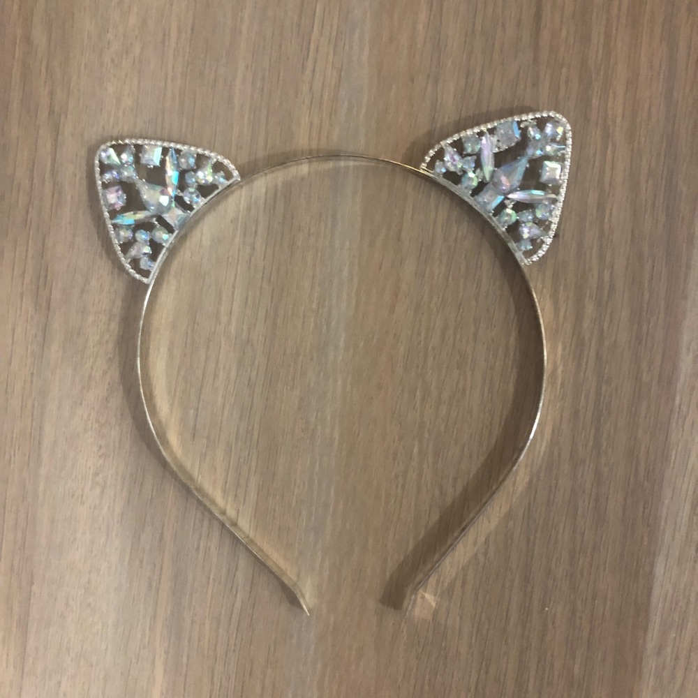 Silver Rhinestone Cat / Kitten Headband